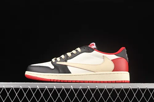 All categories Air Jordan Jordan series basketball shoes Air Jordan 1 Low Travis Scott x Air Jordan 1 Low AJ1 Joe 1 black and white red inverted low-top cultural sneakers DM7866-140
